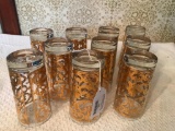 (10) Vintage Gold Trimmed Water Glasses