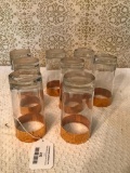 (8) Vintage Water Glasses W/Gold Trim Rims