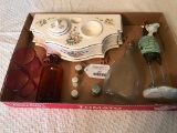 Group W/Ceramic Inkwell (Missing 1 Lid), Thimbles, Cranberry Glasses, & More!