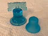 (2) Blue Glass Bicentennial Liberty Bells