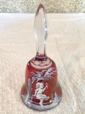 Westmoreland Cranberry Bell W/Mary Gregory Design