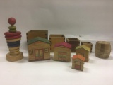 Interesting Group Of Vintage Wooden Games/Toys