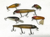 (6) Vintage Wooden Fishing Lures