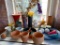 Large Group Of Planters & Wooden Cabinet