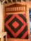 Antique Quilt & Walnut Headboard Made Into Display