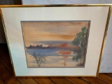 Framed Watercolor Signed 