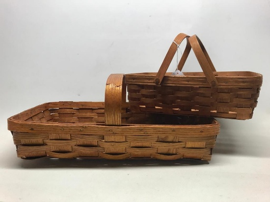 (2) Splint Handled Baskets- (1) Is Longaberger