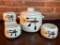 Vintage Westbend Stoneware Bean Pot W/(4) Soup Cups