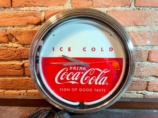 Contemporary Electric Neon Coca-Cola Clock