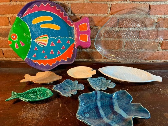 Group Of Fish Shaped Serving/Decorator Dishes