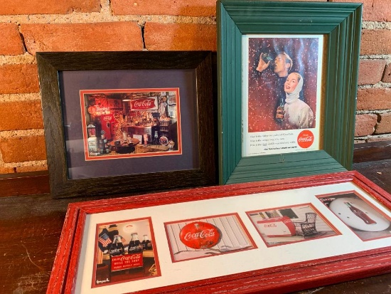 (3) Framed Coca-Cola Prints