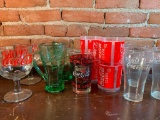 Group Of Various Coca-Cola Drinking Glasses