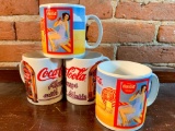 Set Of (4) Coca-Cola Handled Mugs