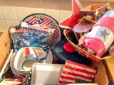 Large Group Of Picnic & Party Items W/Patriotic Theme