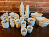 (30) Pcs. White Porcelain Are Mostly Oriental Design