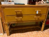 Vintage Oak & Bamboo 2-Drawer Server
