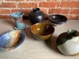 Group Of Studio Pottery Planters & Bowls
