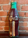 Vintage Tin Coca-Cola Bottle Shaped Thermometer