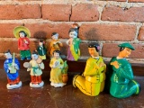 (9) Bisque Oriental Figures