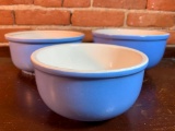 (2) Blue Mixing Bowls & (1) Container