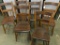 (4) Antique 1/2 Spindle Plank Bottom Chairs