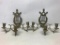 Triple Arm Brass Candle Sconces W/Music Symbol