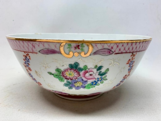 Vintage Hand Painted Porcelain Deep Bowl