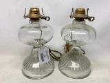 (2) Matching Electrified Oil Lamps-No Chimney's