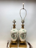 Vintage Matching Ceramic & Metal Lamps