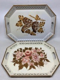 (2) Vintage Tole Painted Serving Trays