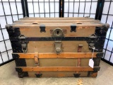 Antique Trunk W/Tray Insert In Original Condition