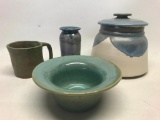 (4) Studio Pottery Items Incl. Cookie Jar