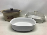 Corning Ware Baking Dishes & Western Stoneware Serving Bowl W/Lid