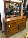 Vintage 9-Drawer Cherry Dresser By Crawford Furniture Co., New York