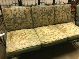 Vintage Wrought Iron 3-Cushion Patio Sofa