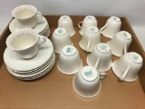 (12) Wedgwood Embossed Queens Ware Cups & Saucers