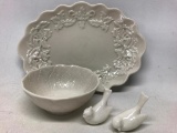 Lenox Oval Tray, (2) Birds, & Small Bowl