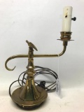 Brass Desk Lamp W/Eagle Finial