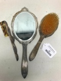 Vintage Sterling Mirror, Comb, & Brush