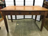 Antique Walnut Library Table WDrawers