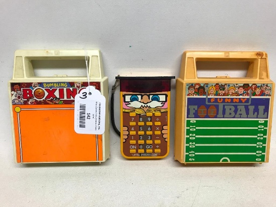 70's Era Mini Wind-Ups & "Little Professor" Kid's Calculator