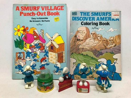 Group Of 1980's Smurf Items