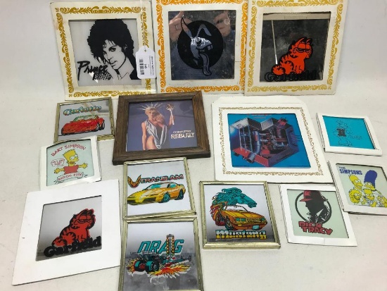 Group Of 80's Mirrors & Plaques W/Characters Of The Era