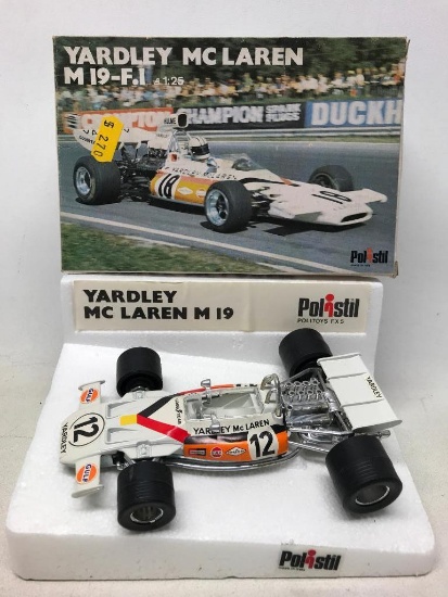 Vintage Polistil "Yardley McLaren M 19" Italian Diecast Car In Box