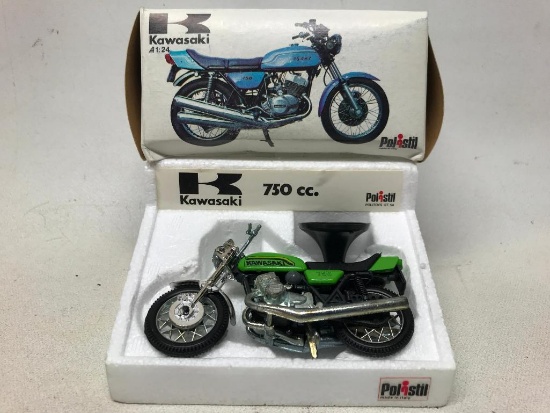 Vintage Polistil "Kawasaki 750 CC" Italian Diecast Motorcycle In Box