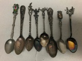 (8) Misc. Spoons-A Few Souvenir-(2) Are Marked Sterling