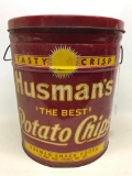 Vintage Husman's Potato Chip Tin!