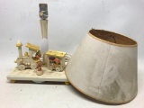 Vintage Wooden Child's Lamp By Nursery Plastics
