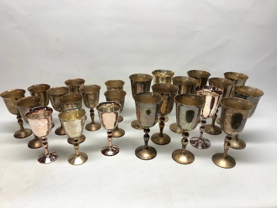 (12) Each Towle Silverplated Water & Wine Goblets