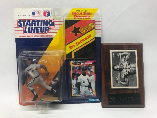 1992 Bo Jackson Starting Lineup & Plaque W/Card